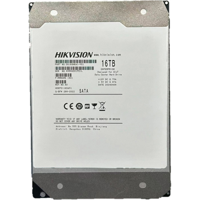 Жёсткий диск 3.5" HIKVISION 16TB SATA/512MB (DS160HKAI-VX1)