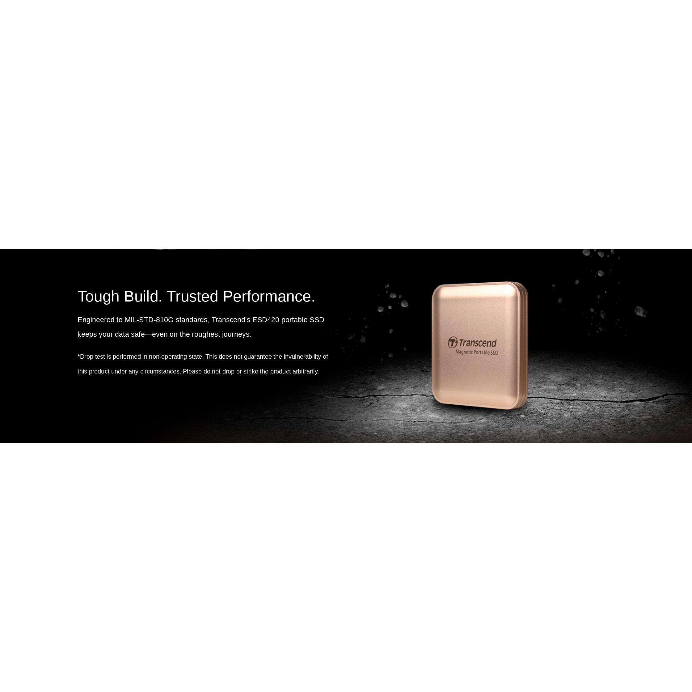 Портативний SSD диск TRANSCEND ESD420 1TB USB3.2 Gen2x2 Champagne Gold (TS1TESD420G)