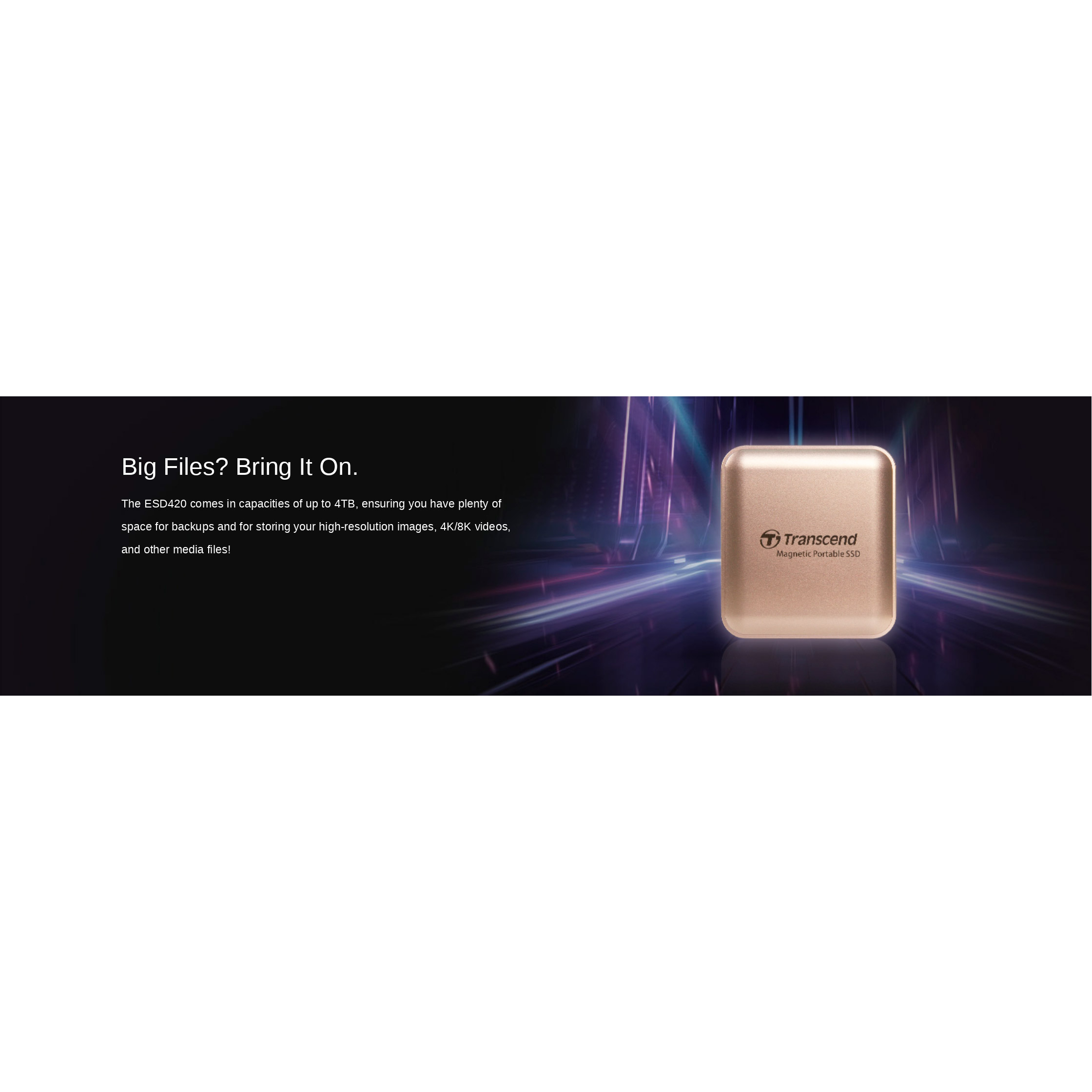 Портативний SSD диск TRANSCEND ESD420 4TB USB3.2 Gen2x2 Champagne Gold (TS4TESD420G)