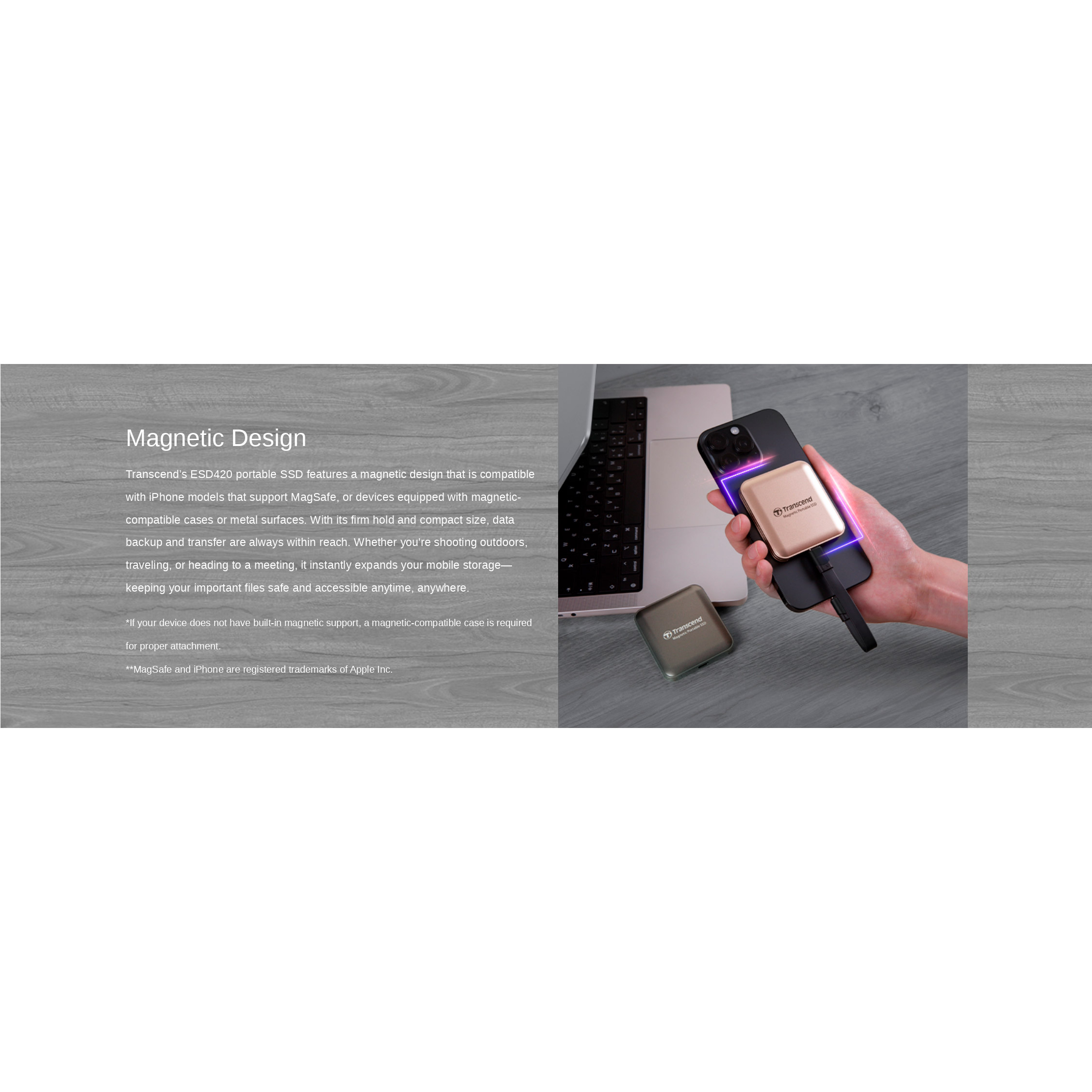 Портативний SSD диск TRANSCEND ESD420 4TB USB3.2 Gen2x2 Iron Gray (TS4TESD420C)