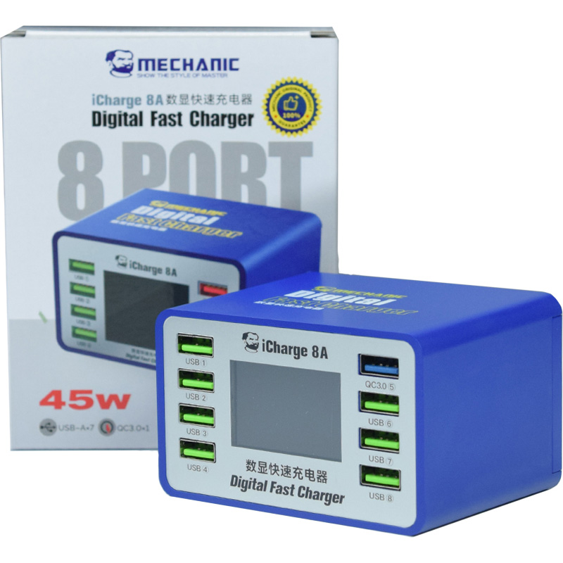 Зарядная станция MECHANIC iCharge 8A 45W Blue