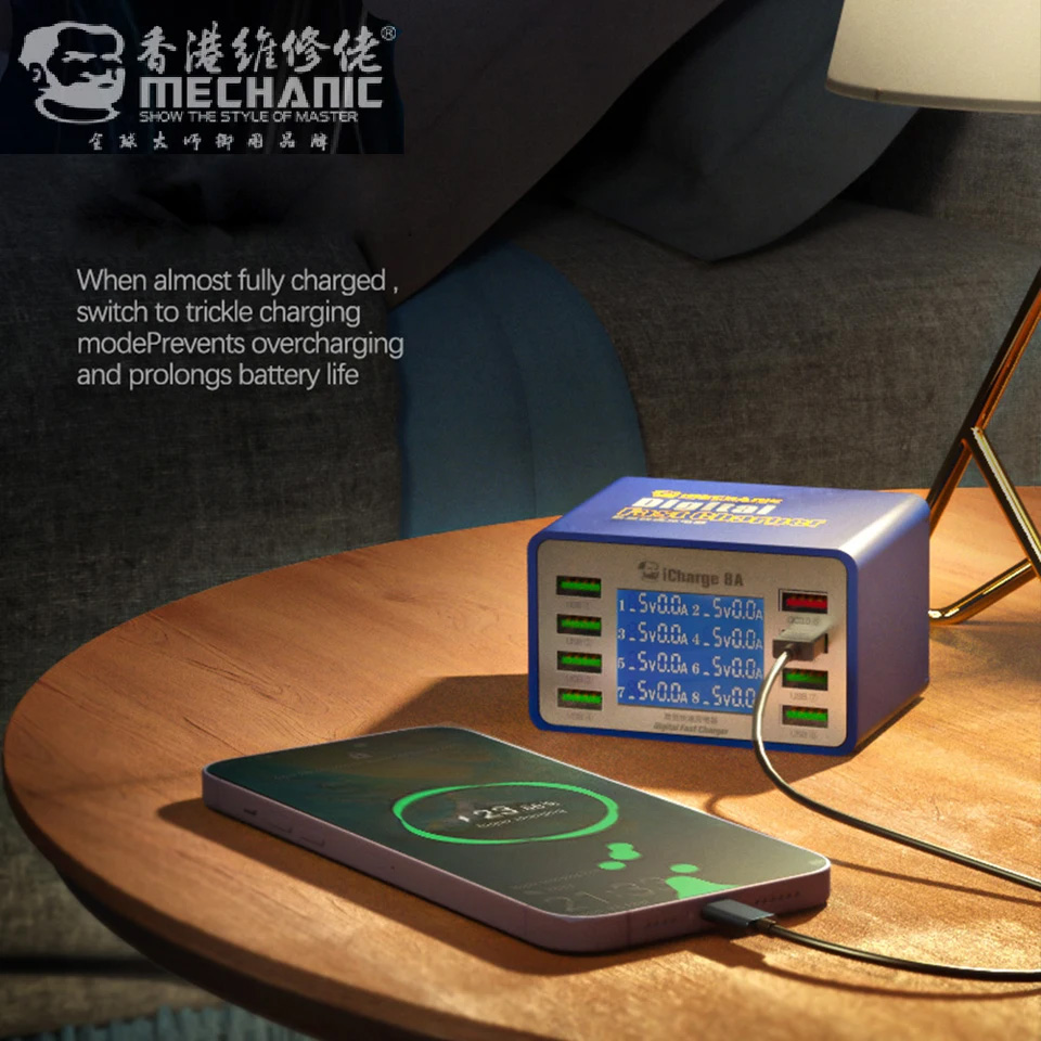 Зарядная станция MECHANIC iCharge 8A 45W Blue