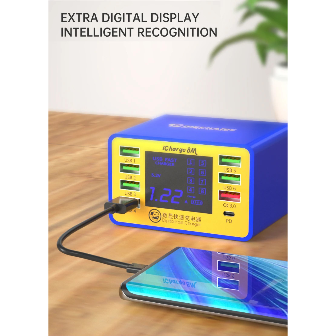 Зарядная станция MECHANIC iCharge 8M 50W Yellow/Blue
