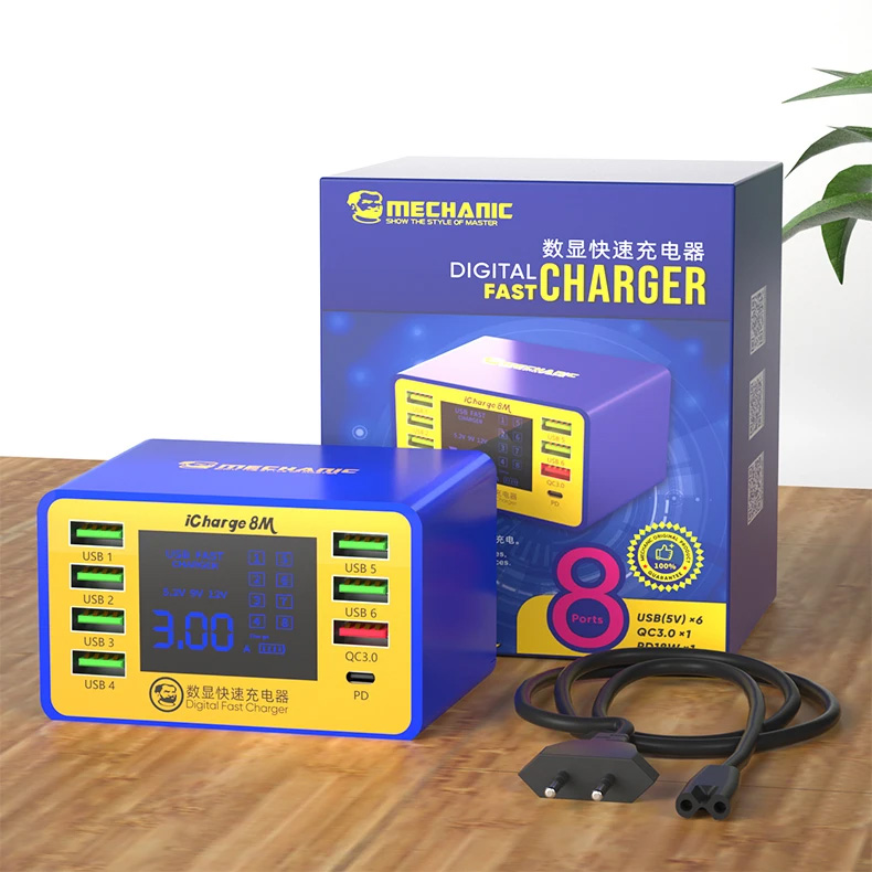 Зарядная станция MECHANIC iCharge 8M 50W Yellow/Blue