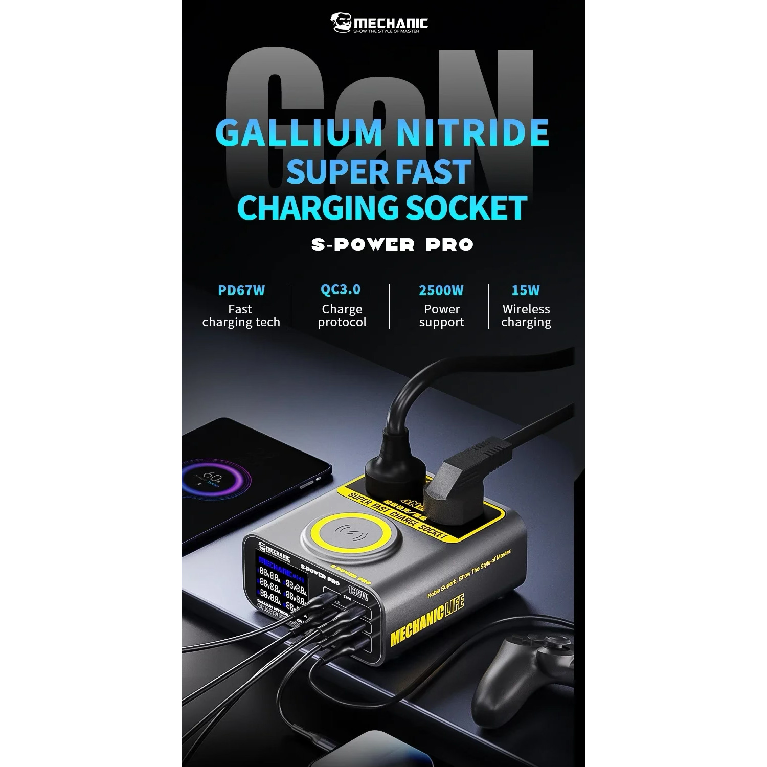 Зарядна станція MECHANIC S-Power Pro 135W Gray
