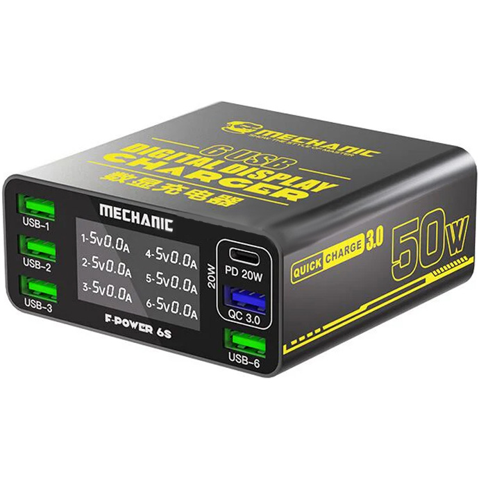 Зарядна станція MECHANIC F-Power 6S 50W Black