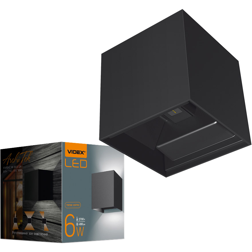 Фасадный светильник VIDEX VL-AR04-062B 6W 2700K Black