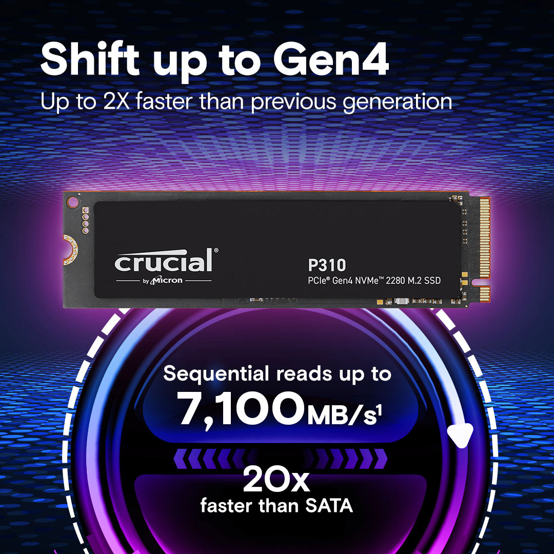 SSD диск CRUCIAL P310 4TB M.2 NVMe (CT4000P310SSD8)