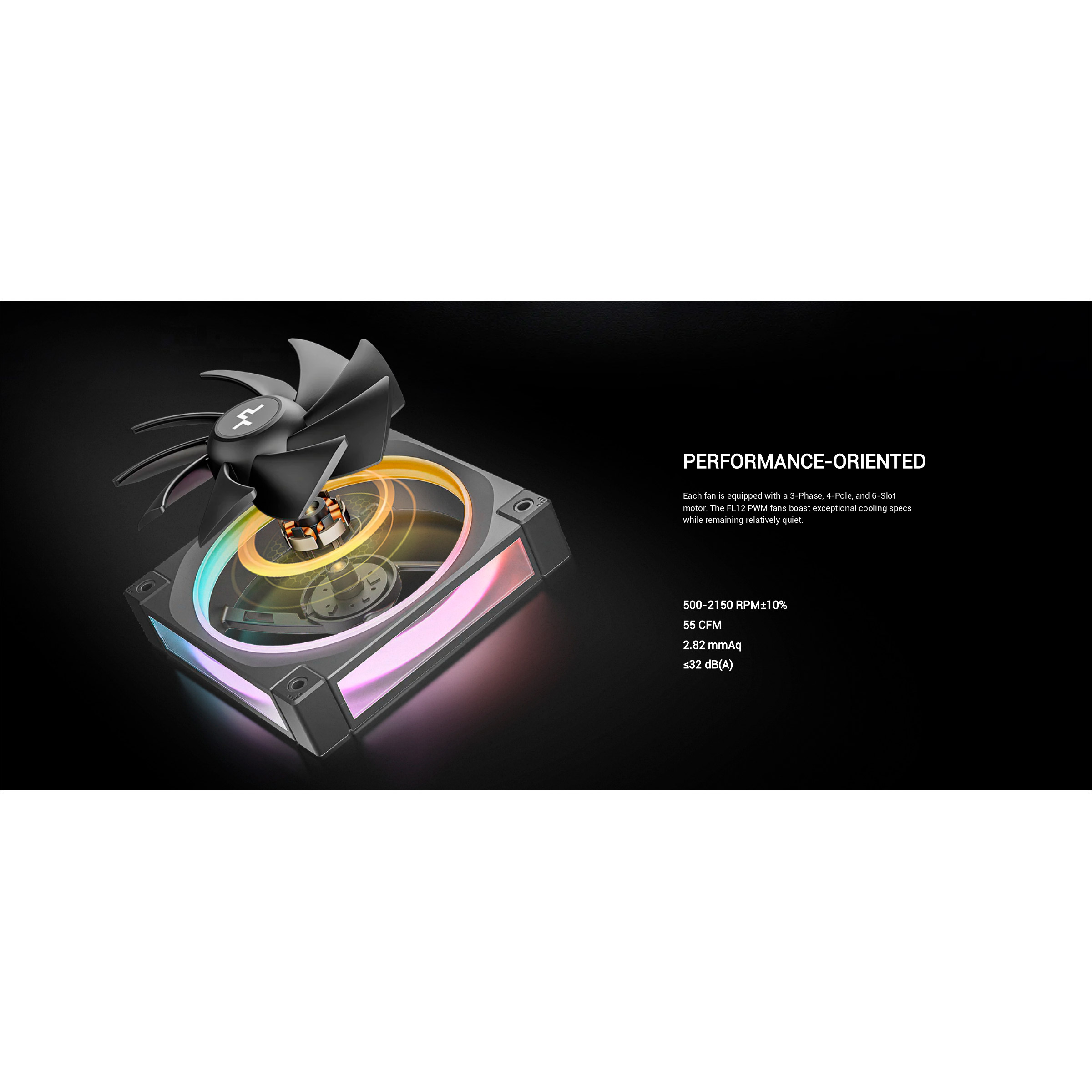 Вентилятор DEEPCOOL FL12 ARGB Black (R-FL12-BKAPN1-G)