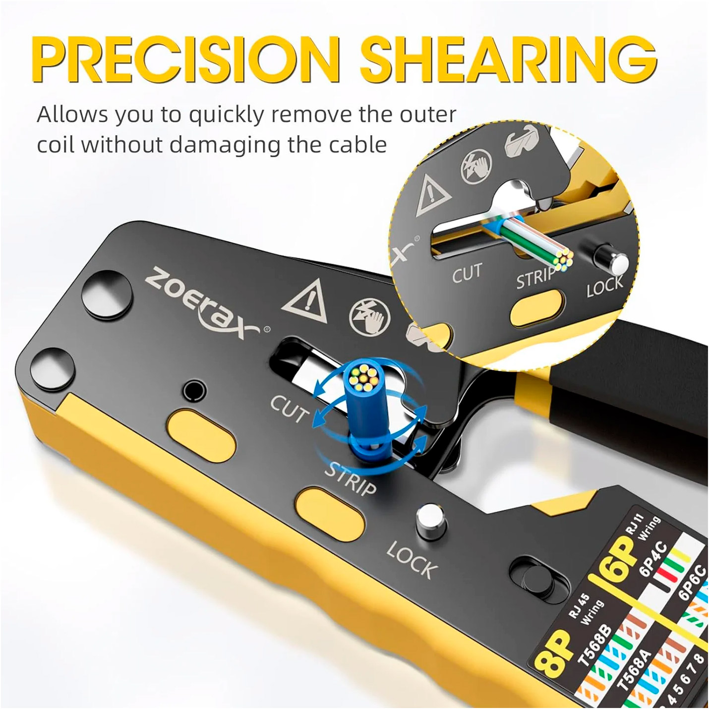 Інструмент для обтиску крученої пари ZOERAX WXQ-6088 RJ45 Crimping Tool