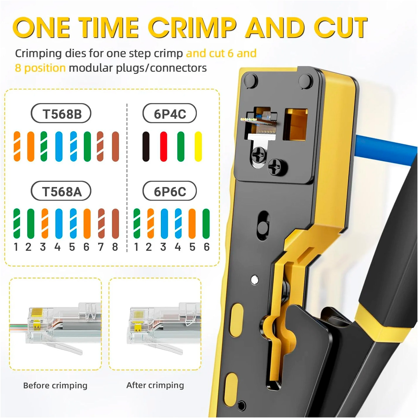 Інструмент для обтиску крученої пари ZOERAX WXQ-6088 RJ45 Crimping Tool