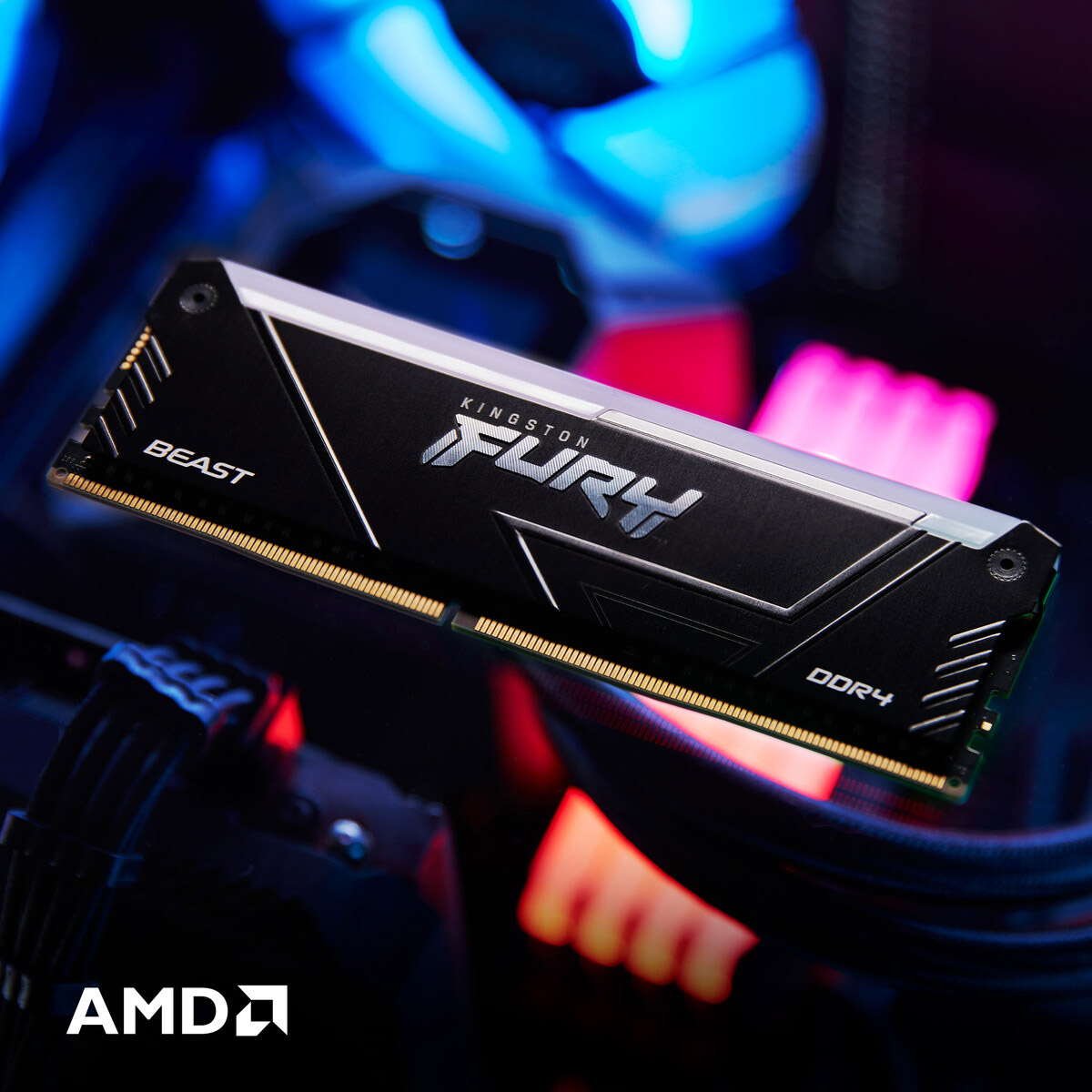 Модуль пам'яті KINGSTON FURY Beast RGB DDR4 3200MHz 16GB Kit 2x8GB (KF432C16BB2AK2/16WP)