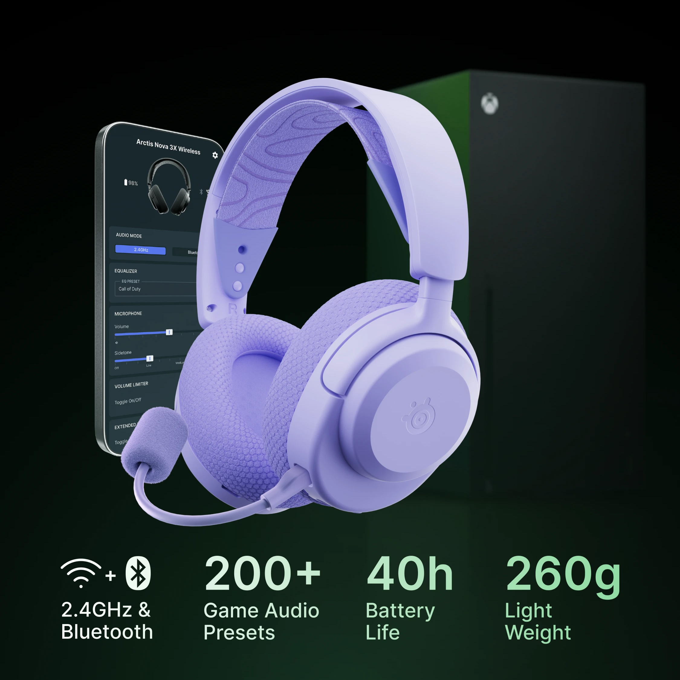 Наушники геймерские STEELSERIES Arctis Nova 3X Wireless Lavender (61693)