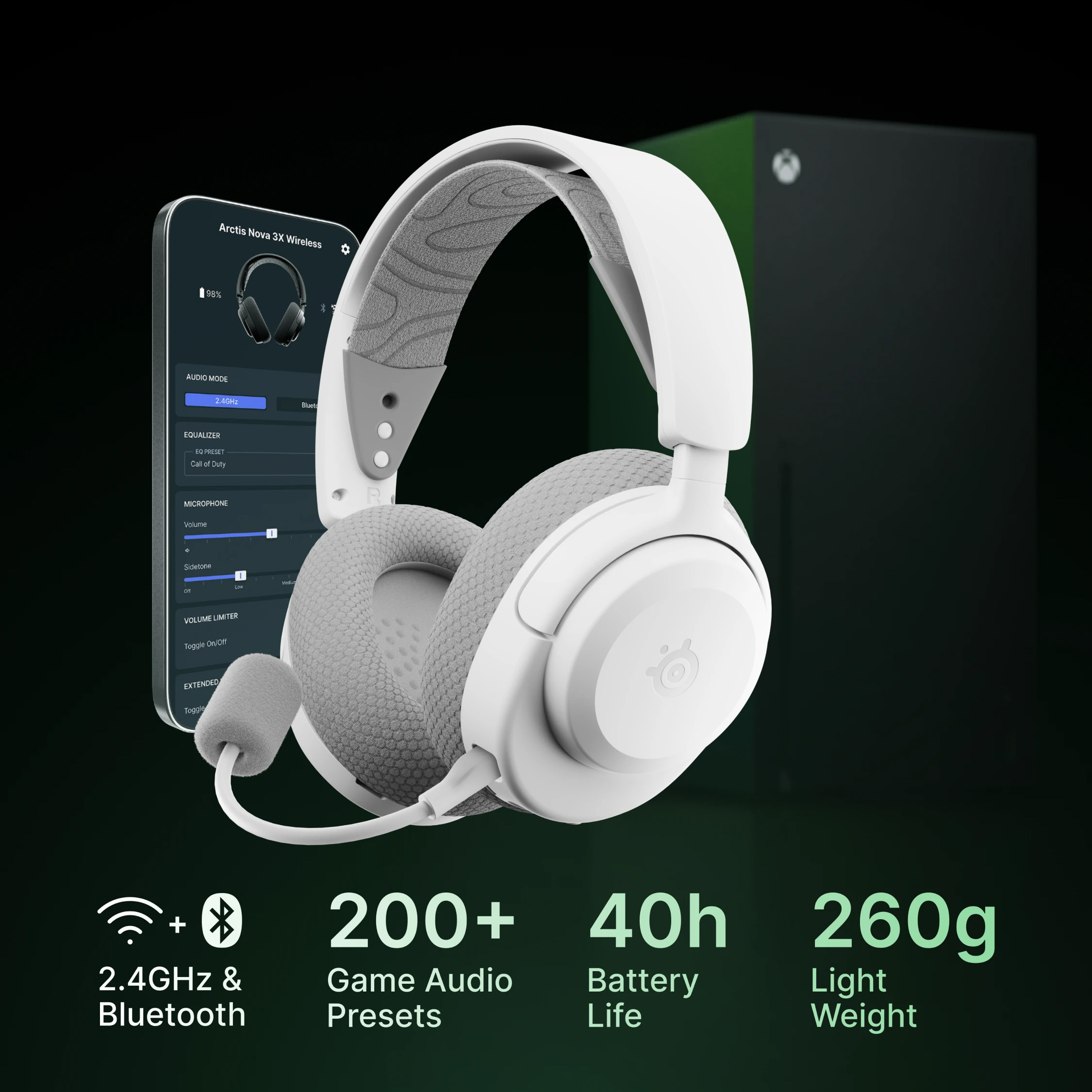 Наушники геймерские STEELSERIES Arctis Nova 3X Wireless White (61690)