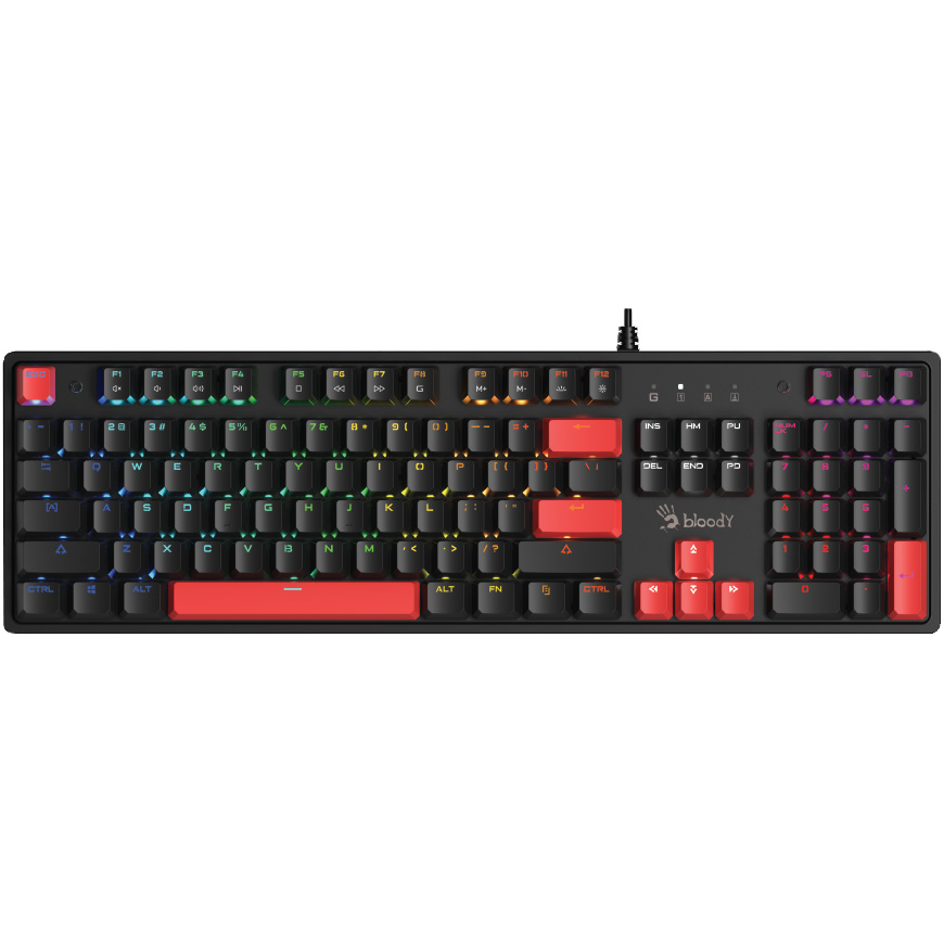 Клавіатура A4TECH BLOODY S525N BLMS Red Plus Switch Fire Black