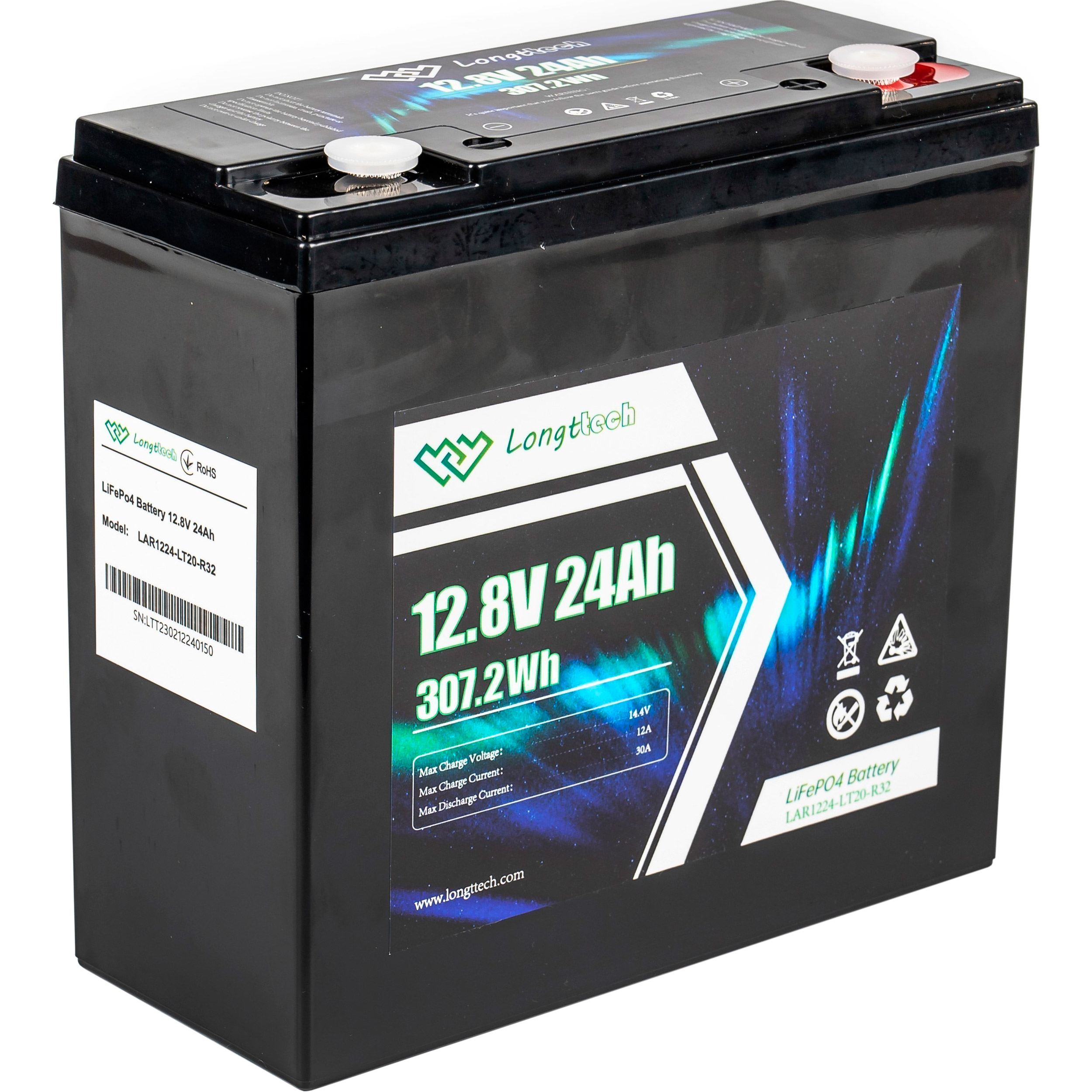 Аккумуляторная батарея LONGTTECH LiFePO4 LAR1224-LT20-R32 (12.8В, 24Ач)