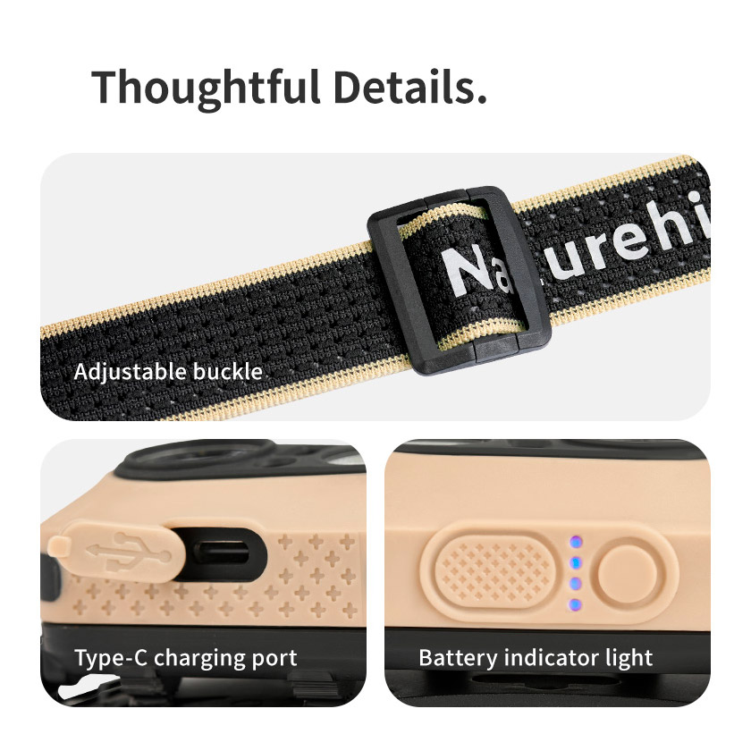 Ліхтар налобний NATUREHIKE CNK2450ZM015 Desert Yellow (6927595794166)