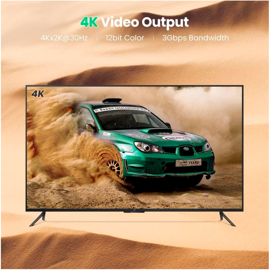 Адаптер UGREEN MM137 4K@30Hz DisplayPort - HDMI Black (40363)