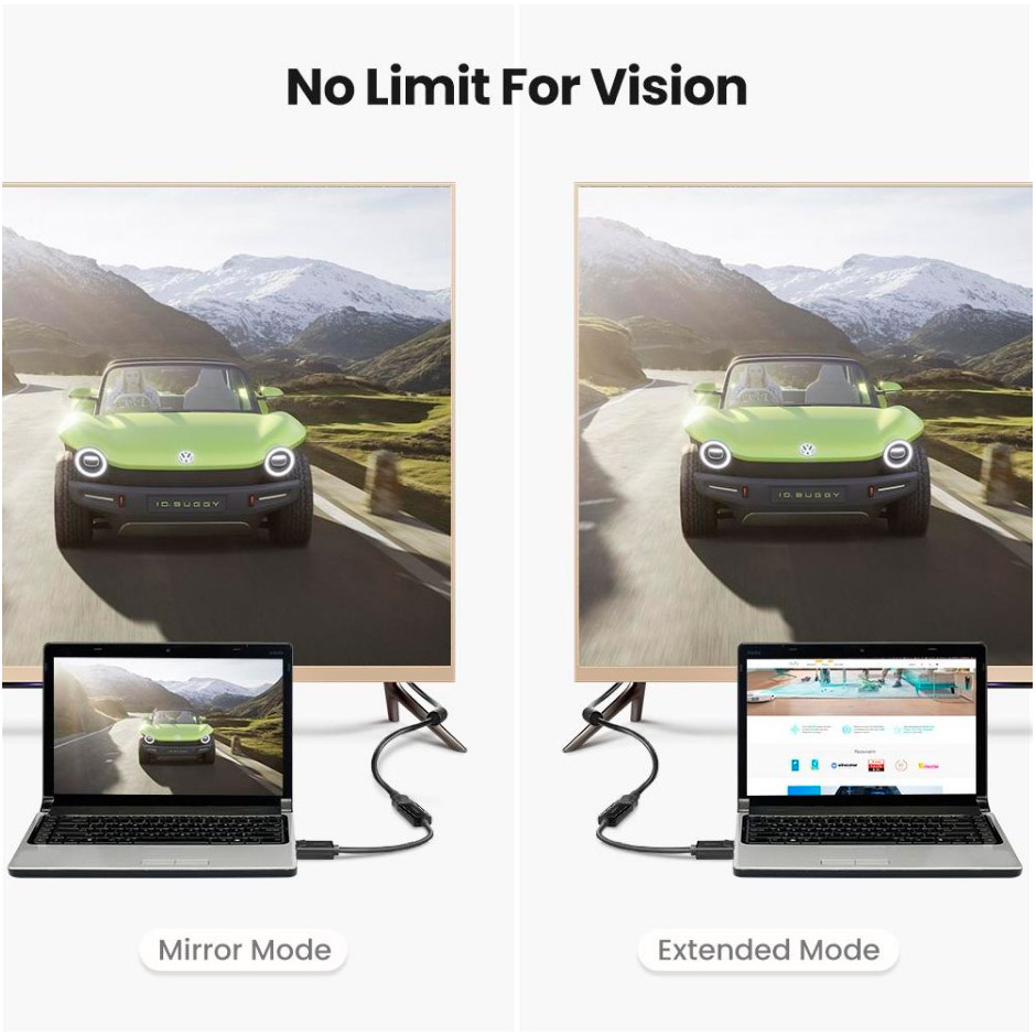 Адаптер UGREEN MM137 4K@30Hz DisplayPort - HDMI Black (40363)