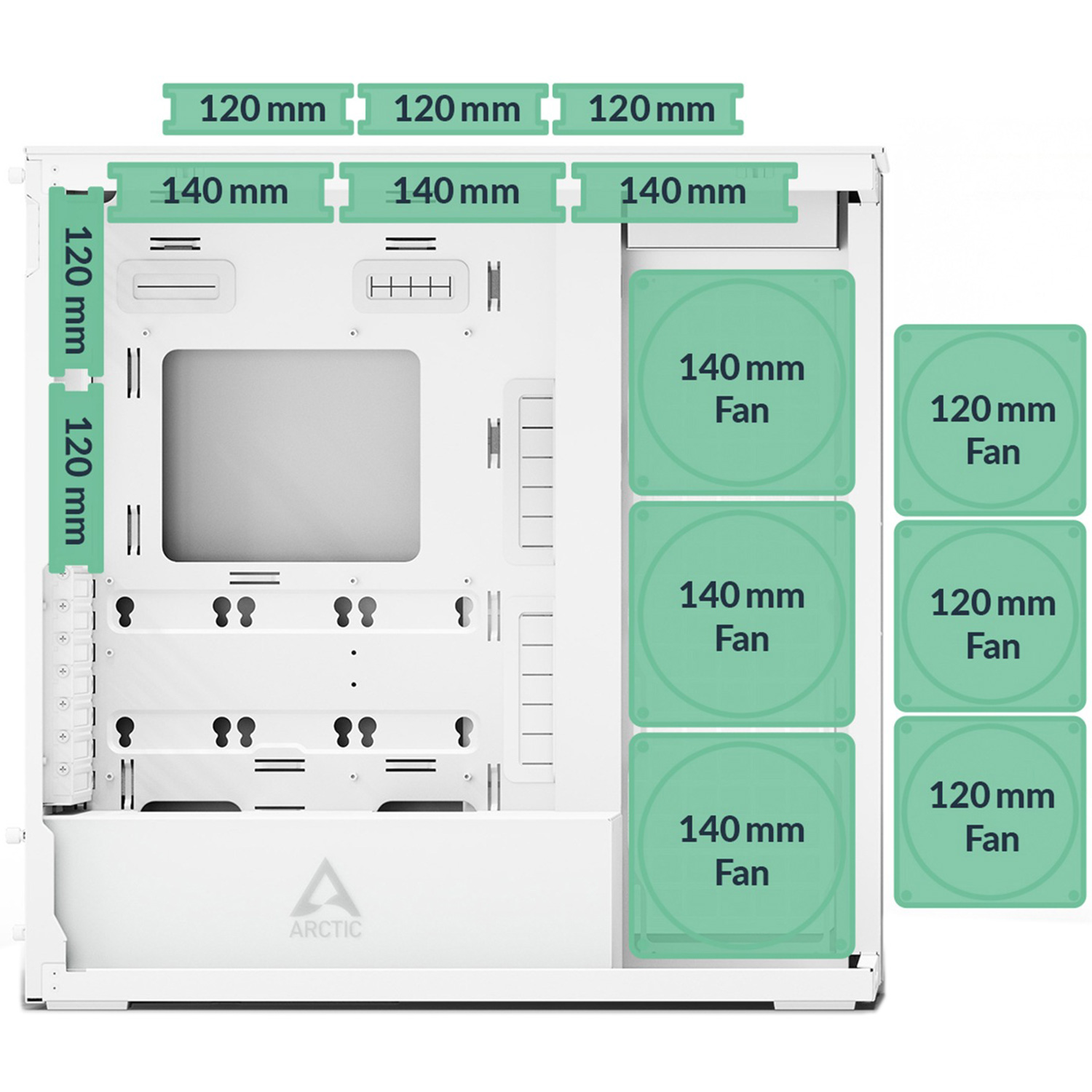 Корпус ARCTIC Xtender VG White