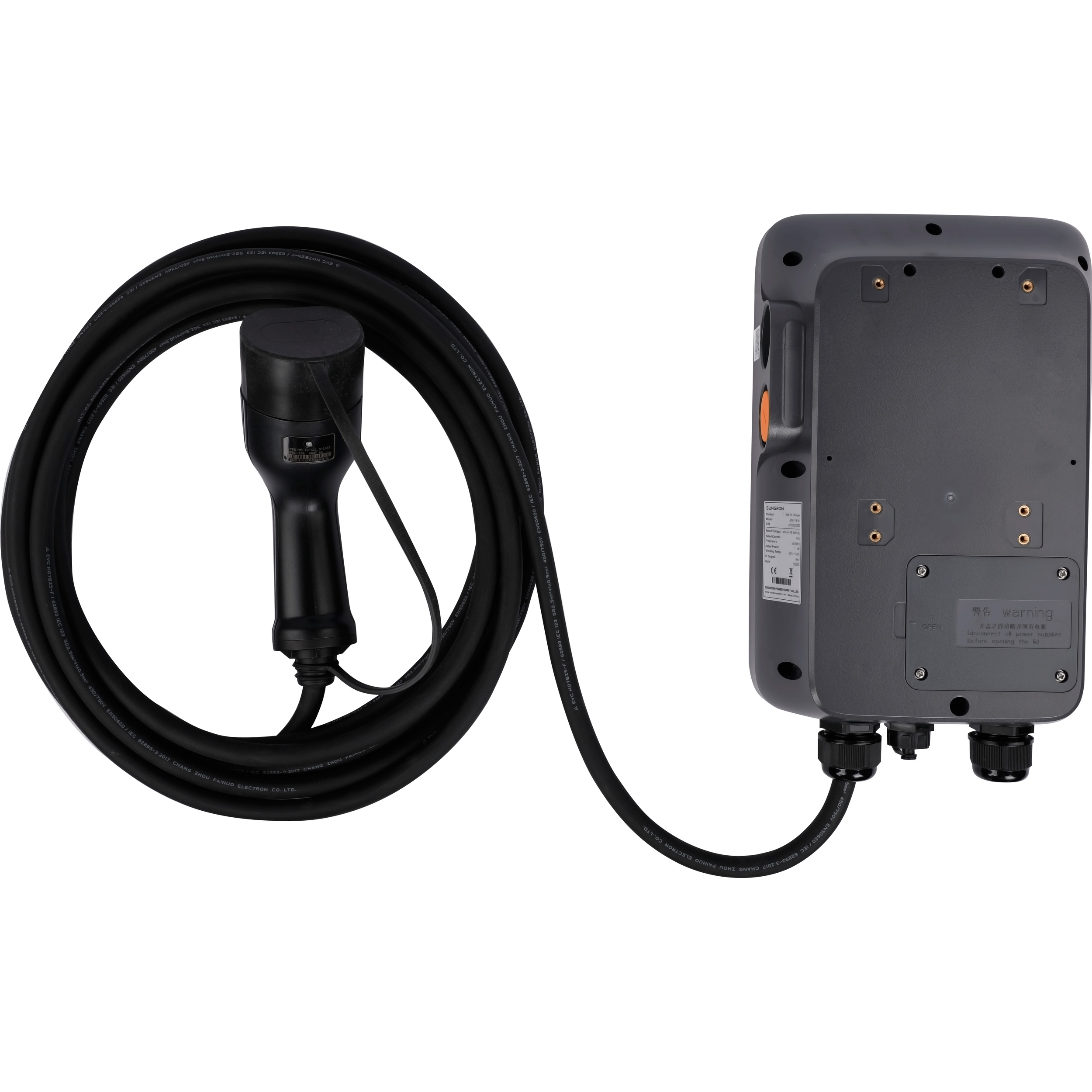 Зарядна станція для електромобілів SUNGROW AC011E-01 Type 2, 11кВт, 16A, 3 фази, 7м