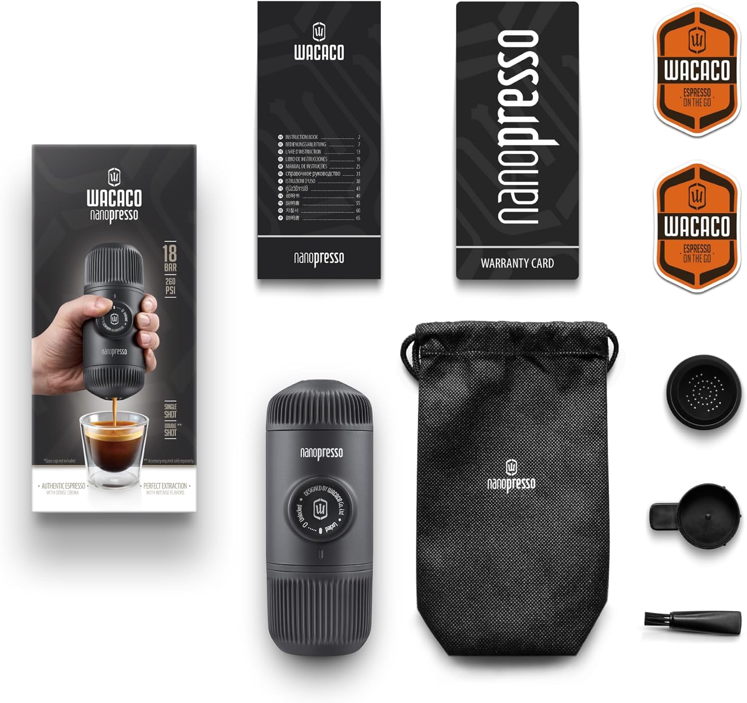 Портативна кавоварка WACACO Nanopresso Gray