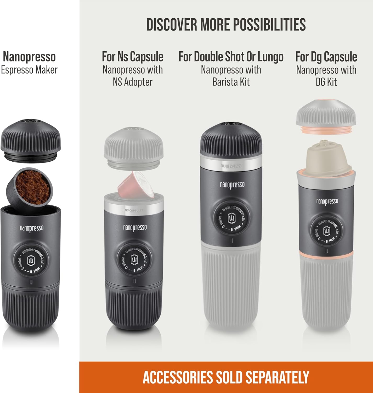 Портативна кавоварка WACACO Nanopresso Gray