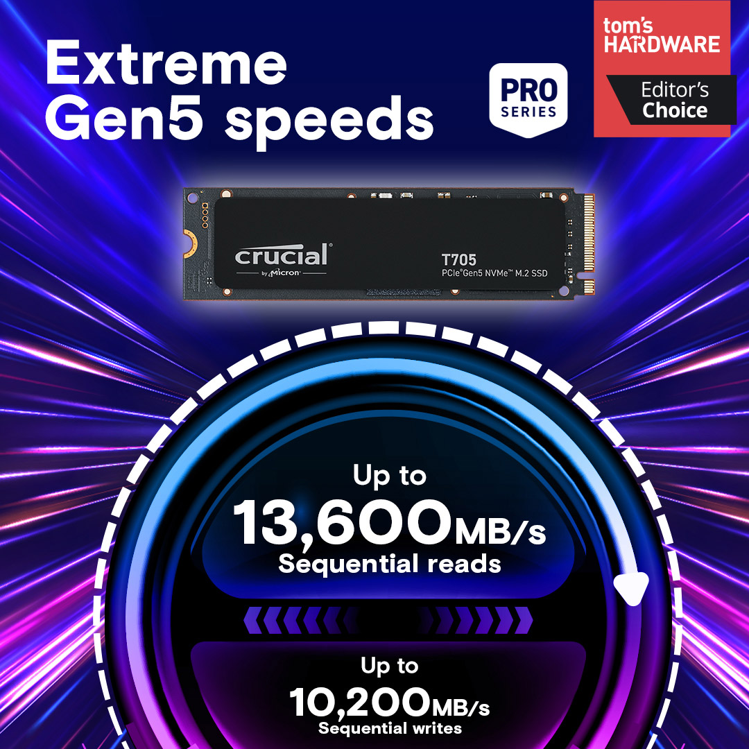 SSD диск CRUCIAL T705 1TB M.2 NVMe (CT1000T705SSD3)