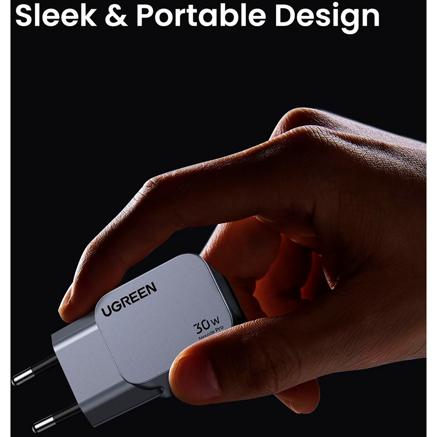 Зарядний пристрій UGREEN X703 Nexode Pro 30W 1xUSB-C, PD3.0, QC4.0 GaN Wall Charger Gray (35006)