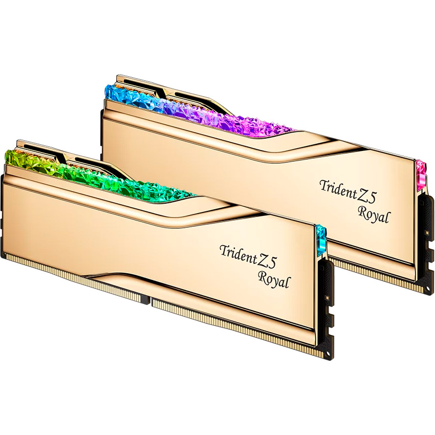 Модуль пам'яті G.SKILL Trident Z5 Royal DDR5 6000MHz 32GB Kit 2x16GB Gold (F5-6000J2836G16GX2-TR5G)