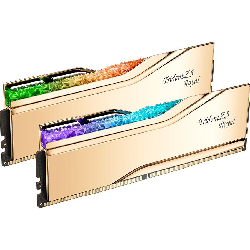 Модуль пам'яті G.SKILL Trident Z5 Royal DDR5 6000MHz 32GB Kit 2x16GB Gold (F5-6000J2836G16GX2-TR5G)