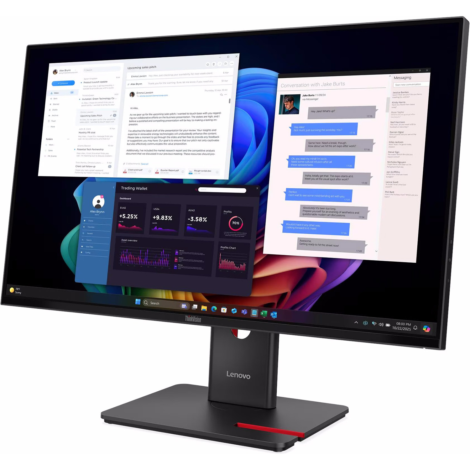 Монитор 27" LENOVO ThinkVision T27ud-40 (64AFGAT2UA)