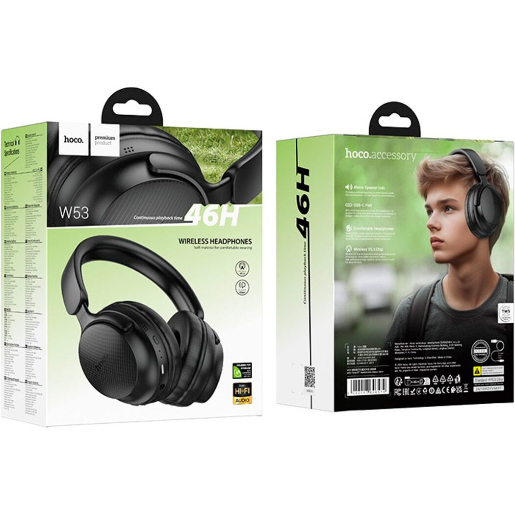 Навушники HOCO W53 Tone Classic Black