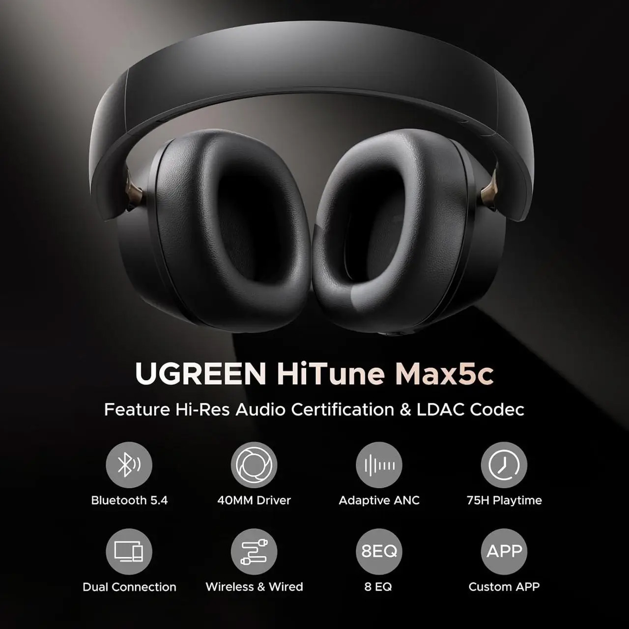 Наушники UGREEN HP203 HiTune Max5C Black (35757)