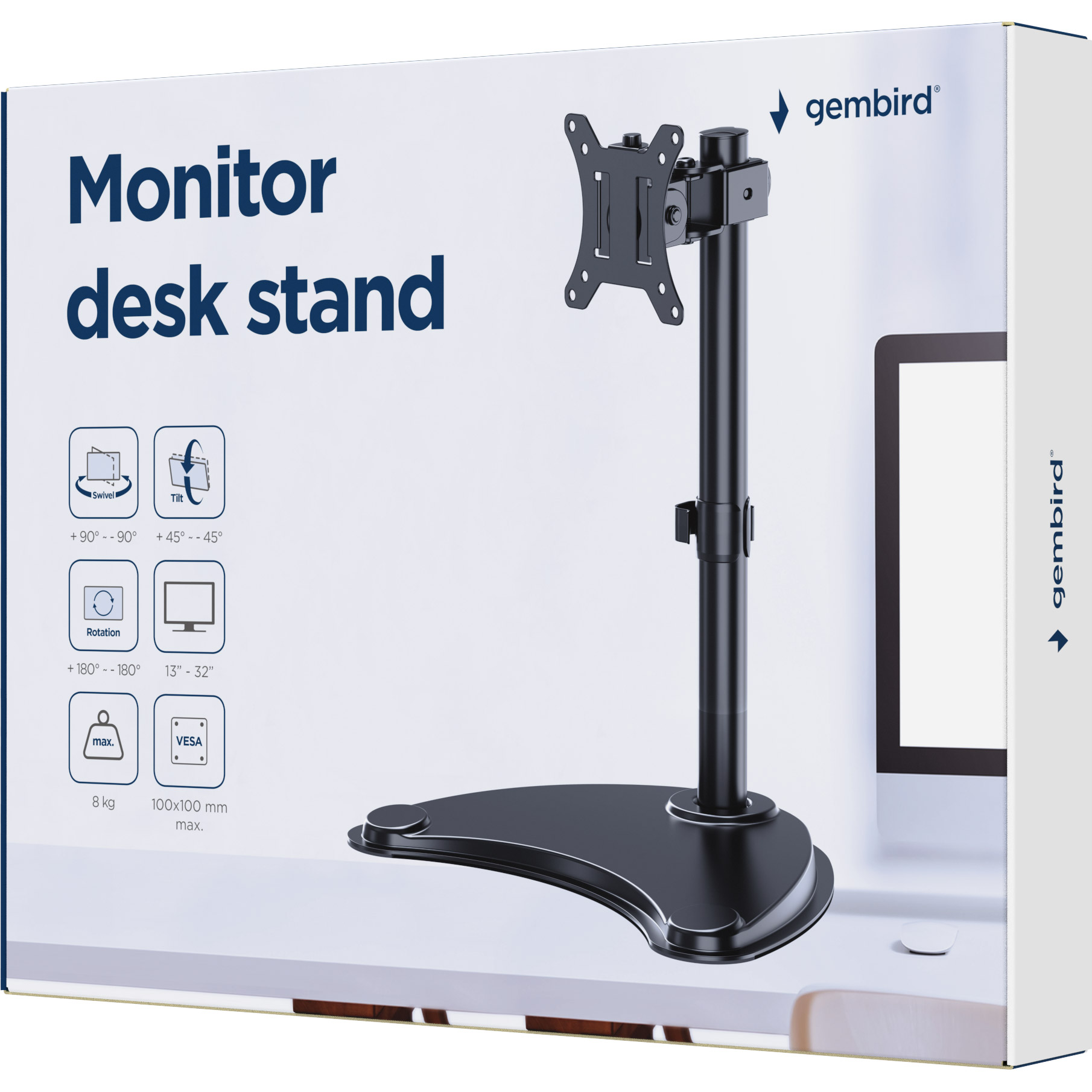 Настольное крепление для монитора GEMBIRD MS-D1ST-04 13"-32" Black