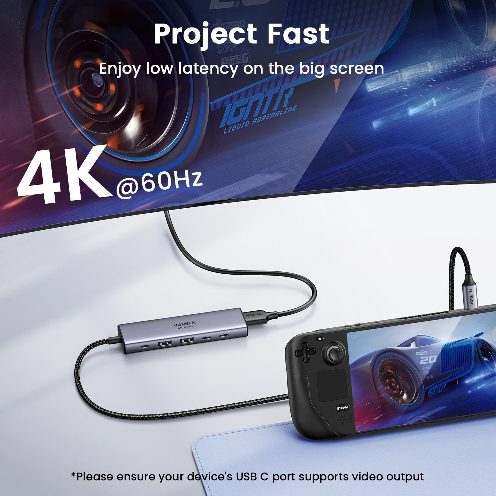 Порт-реплікатор UGREEN CM511 6-in-1 USB-C Multifunction Adapter with 4K HDMI (35999)