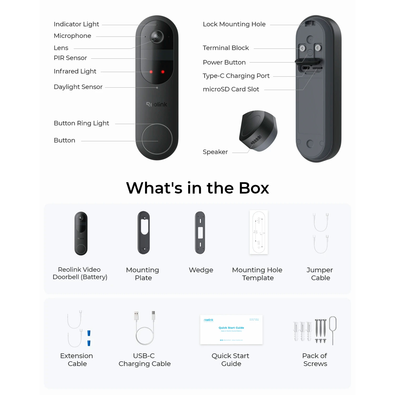 Wi-Fi відеодзвінок REOLINK D340B Smart 2K Dual-Band Wi-Fi Battery Doorbell