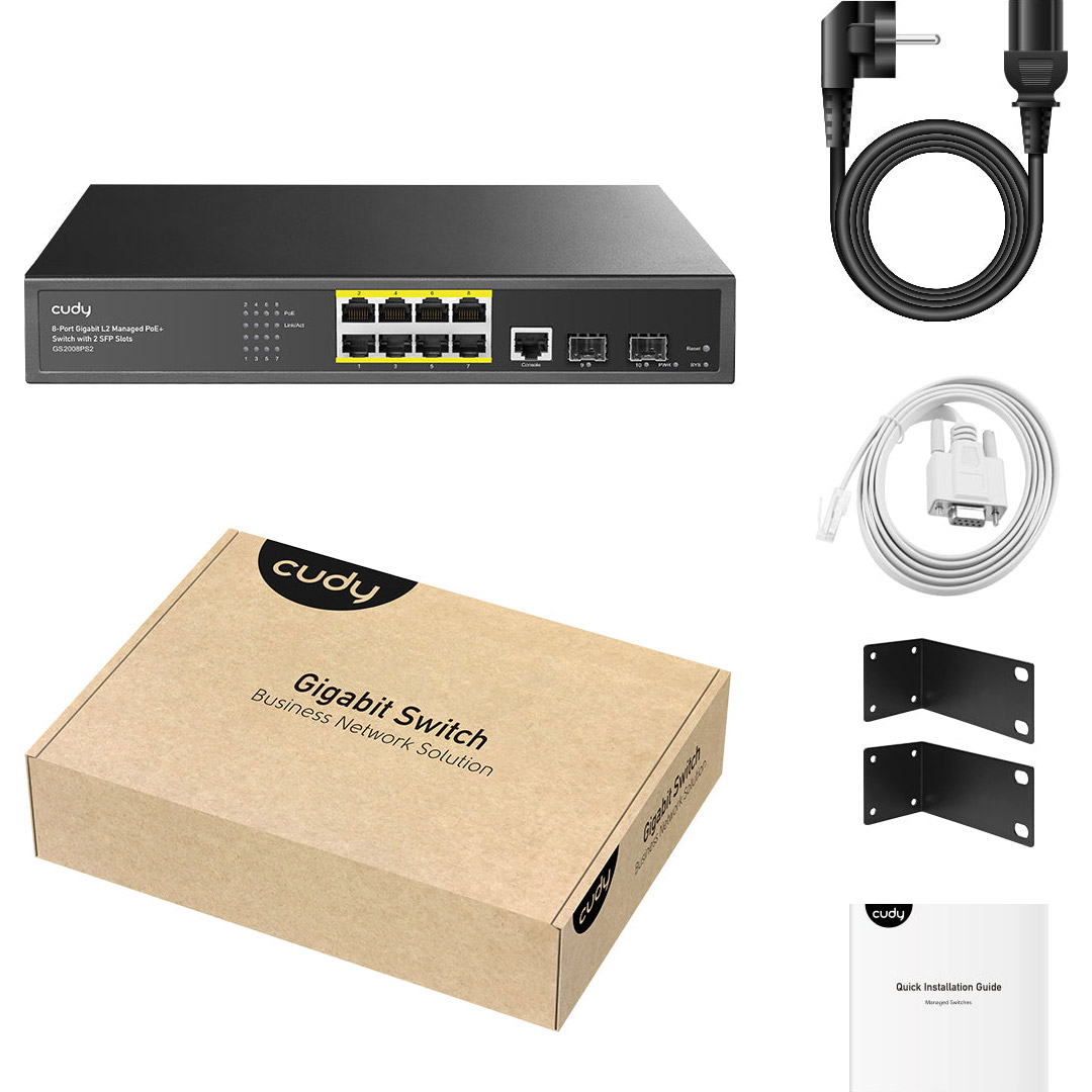 Коммутатор CUDY GS2008PS2