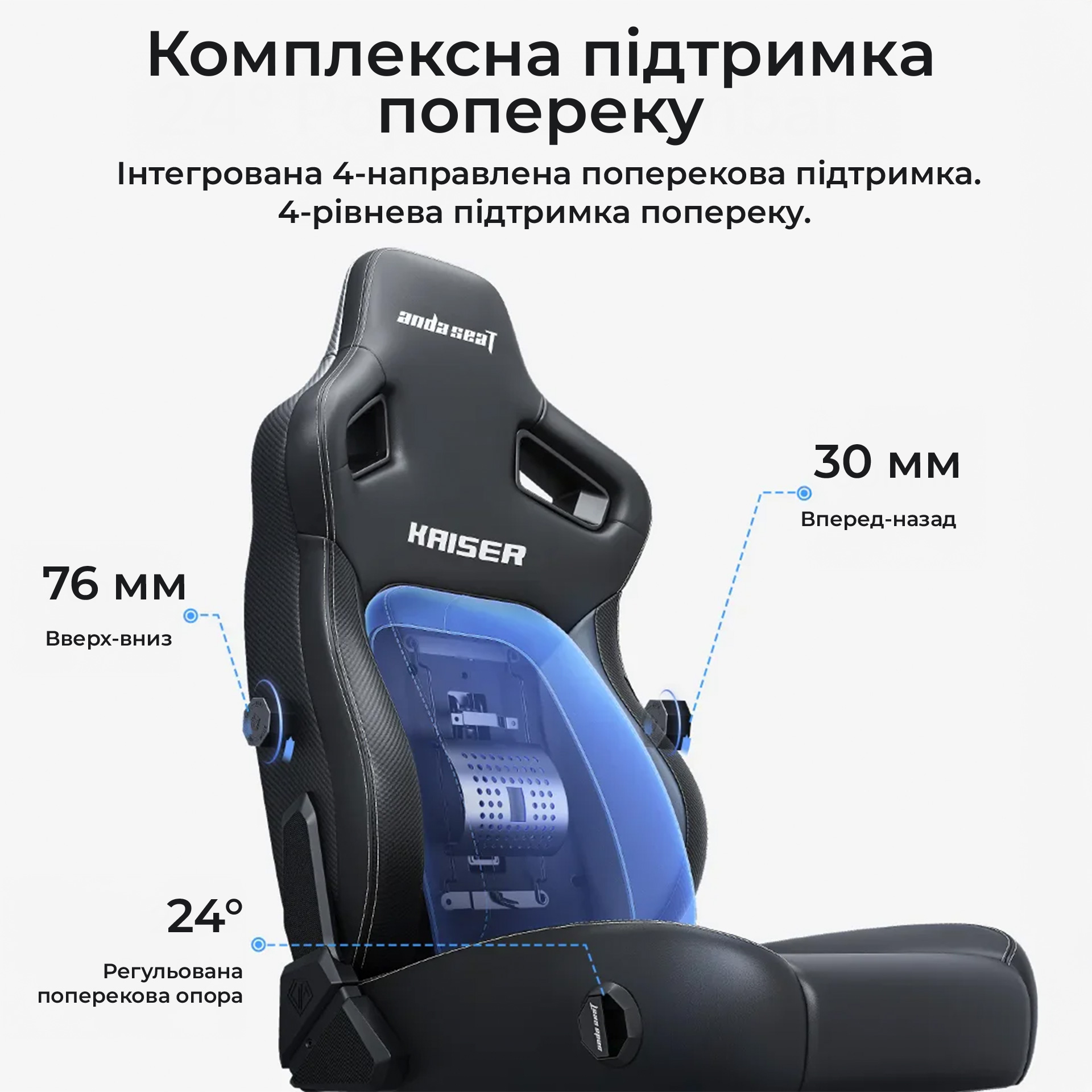 Крісло геймерське ANDA SEAT Kaiser 4 V2 XL Elegant Black
