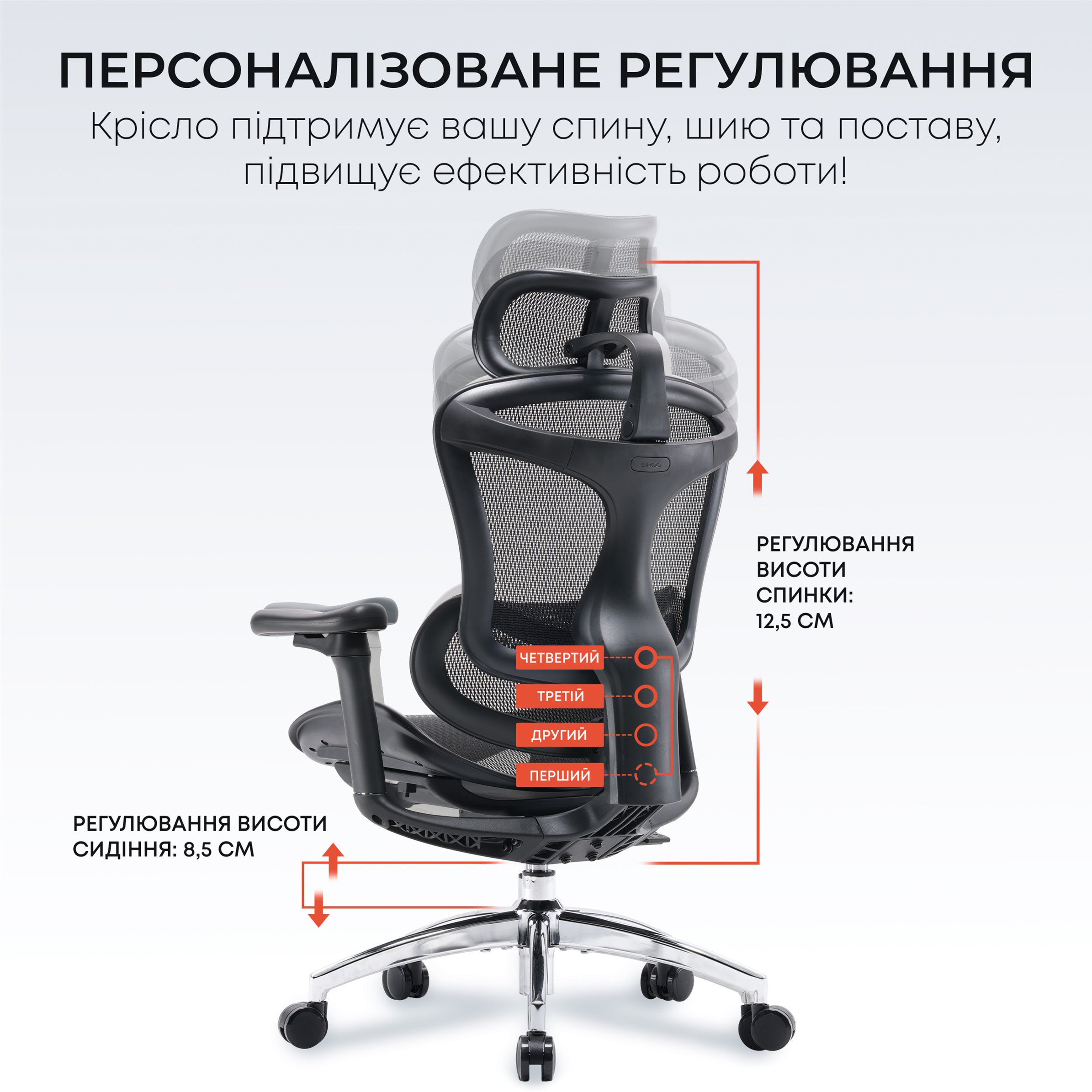 Крісло офісне SIHOO Doro C300L Mesh Black