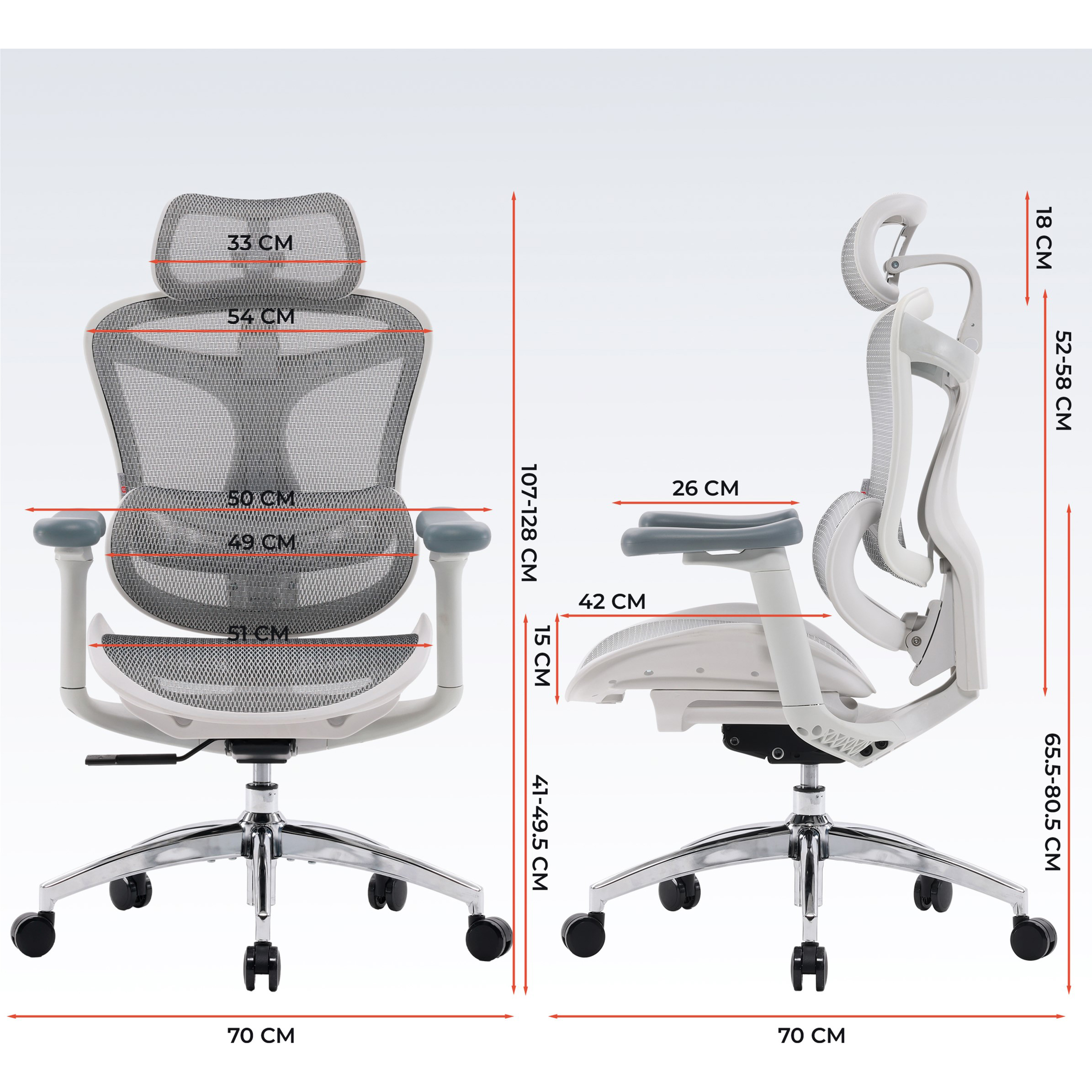 Крісло офісне SIHOO Doro C300L Mesh White