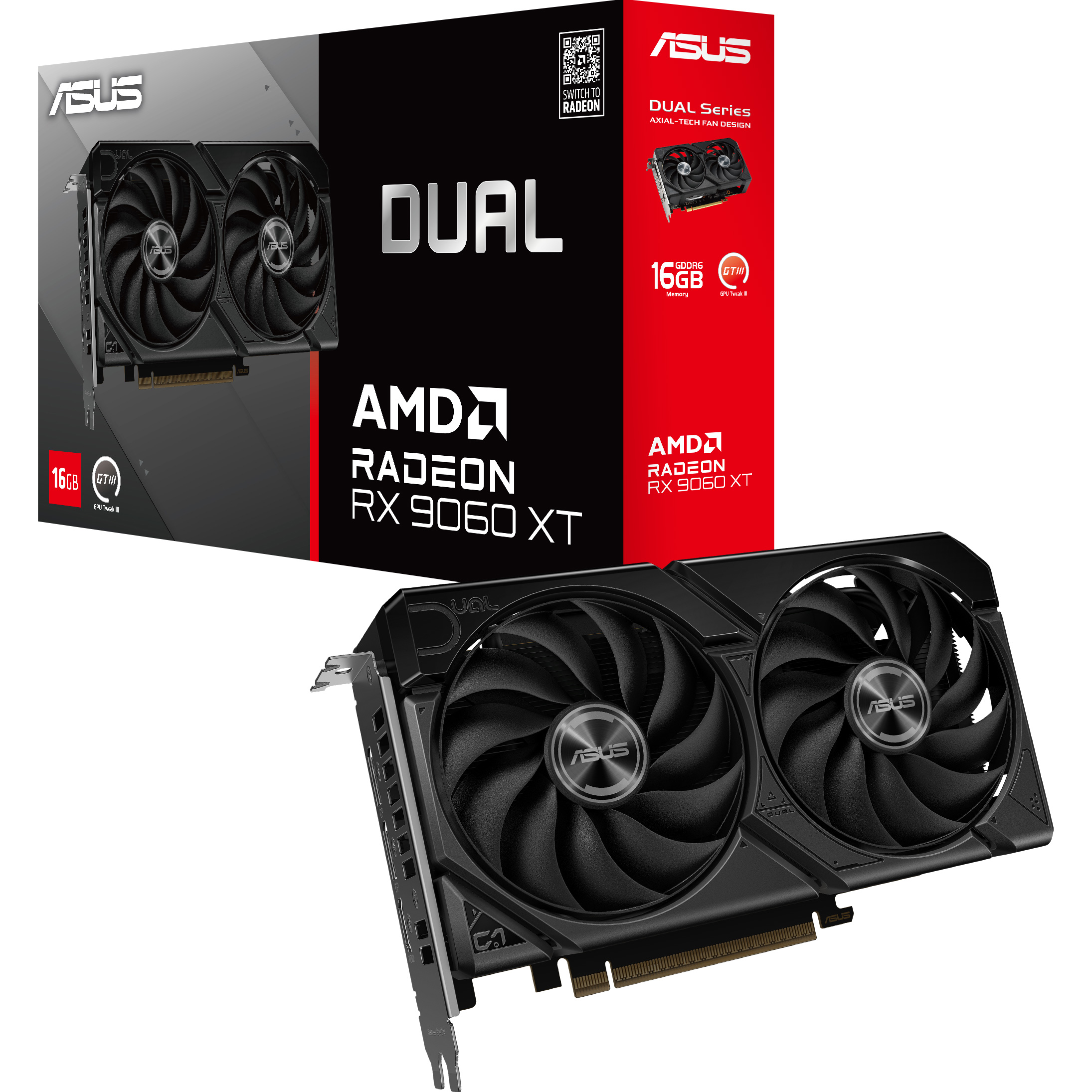 Відеокарта ASUS Dual Radeon RX 9060 XT 16GB GDDR6 (DUAL-RX9060XT-16G)