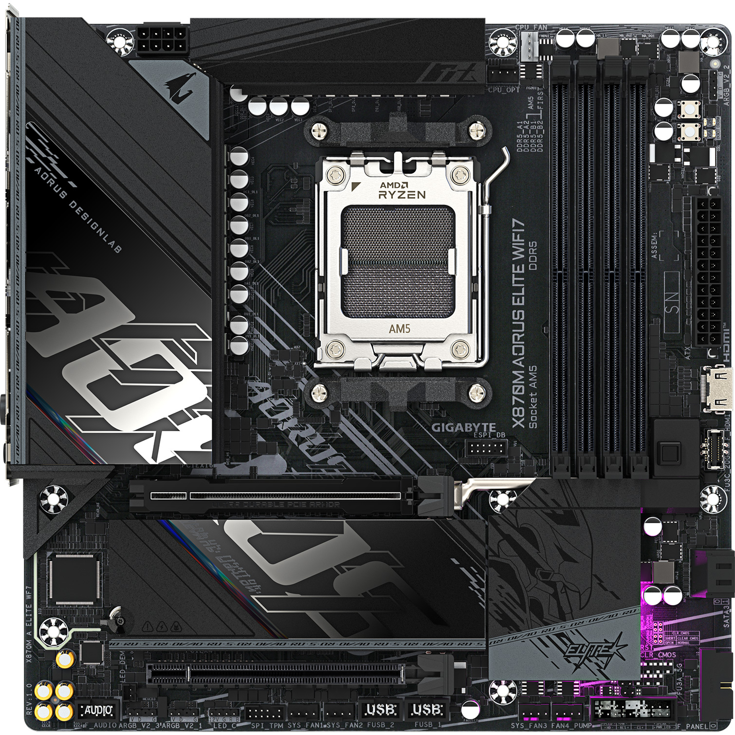 Материнська плата Gigabyte AORUS X870M Elite WiFi7
