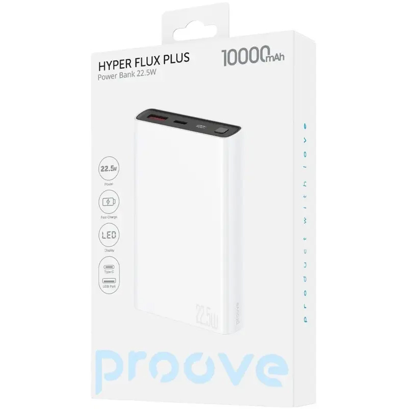 Повербанк PROOVE Hyper Flux Plus 22.5W 10000mAh White
