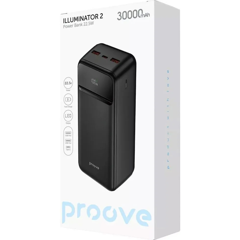 Повербанк PROOVE Illuminator 2 22.5W 30000mAh Black