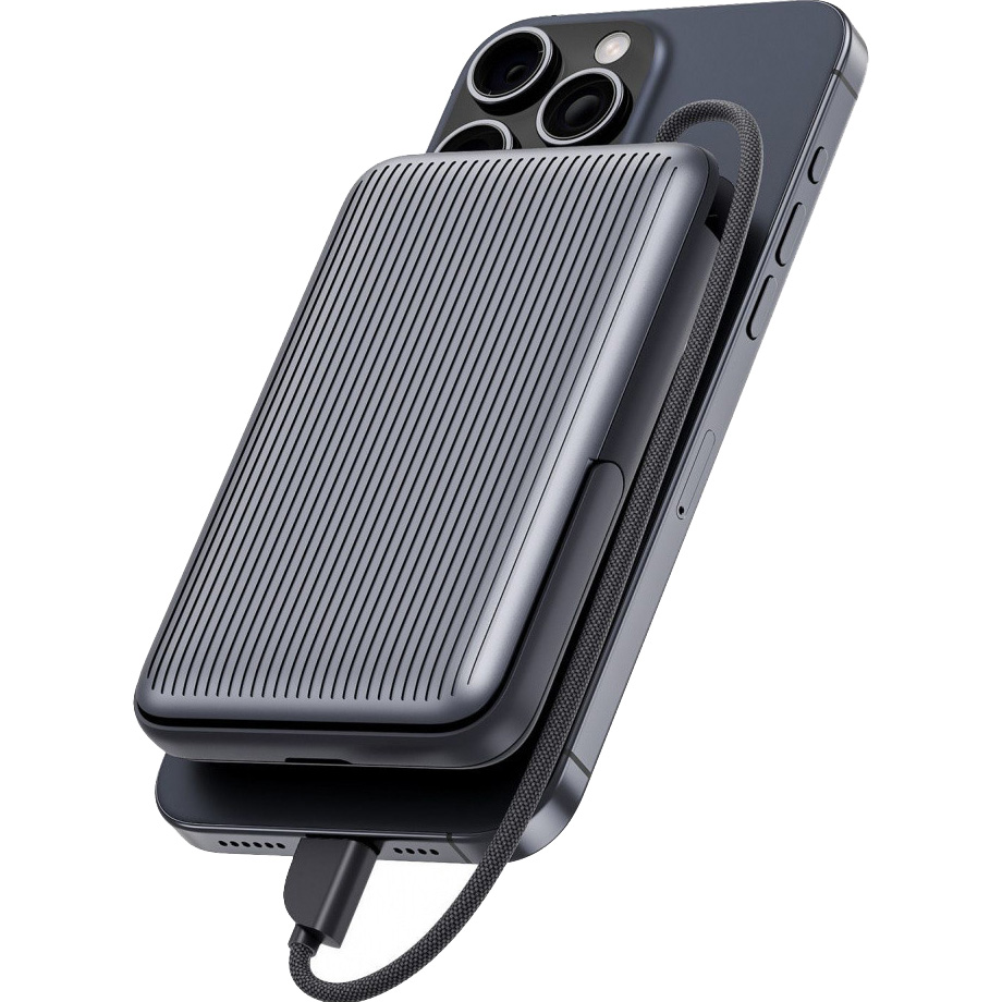 Повербанк з бездротовою зарядкою PROOVE Moon Rock 2 in 1 22.5W 10000mAh Gray