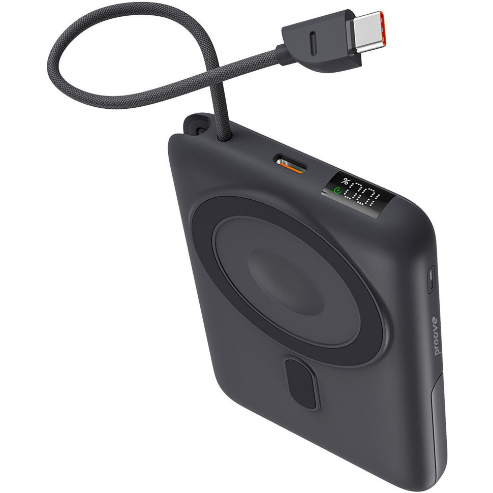 Повербанк з бездротовою зарядкою PROOVE Moon Rock 2 in 1 22.5W 10000mAh Gray