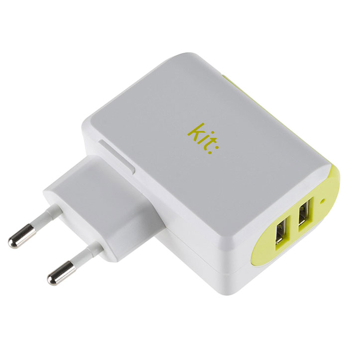Зарядний пристрій KIT Dual USB Mains White (USBPMCEU3A)
