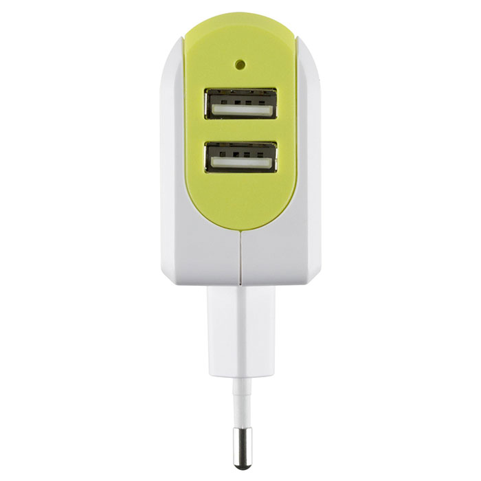 Зарядний пристрій KIT Dual USB Mains White (USBPMCEU3A)