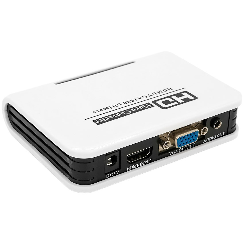 Конвертер відеосигналу VOLTRONIC 1080P HDMI to VGA w/Audio White